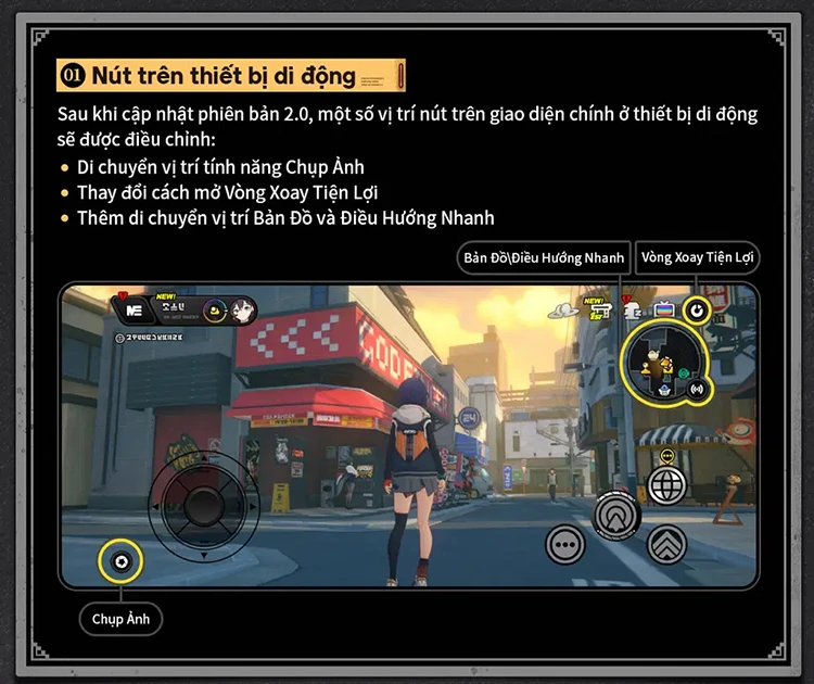 Điều chỉnh nút trên thiết bị di động