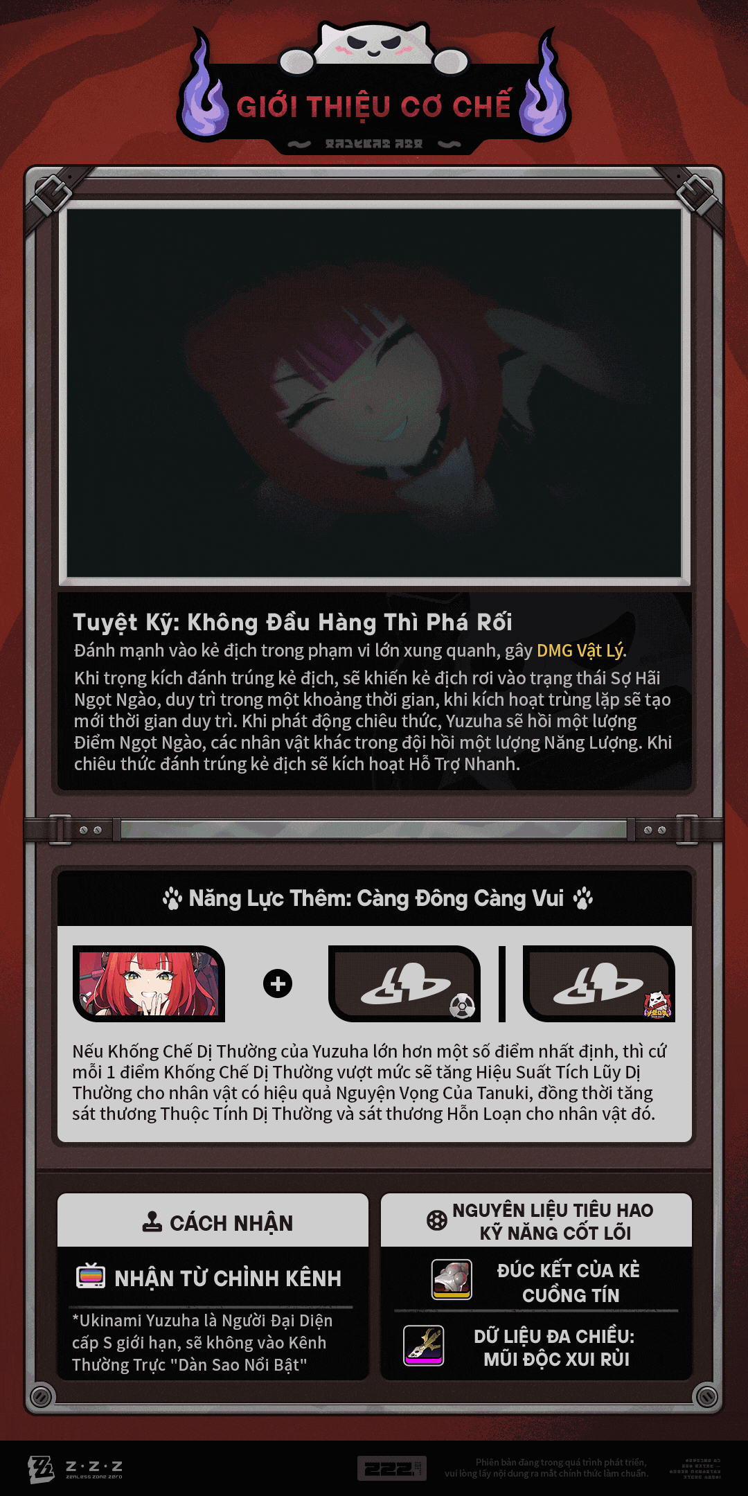 Cơ chế chiến đấu của Ukinami Yuzuha (Chi Viện - Vật Lý)