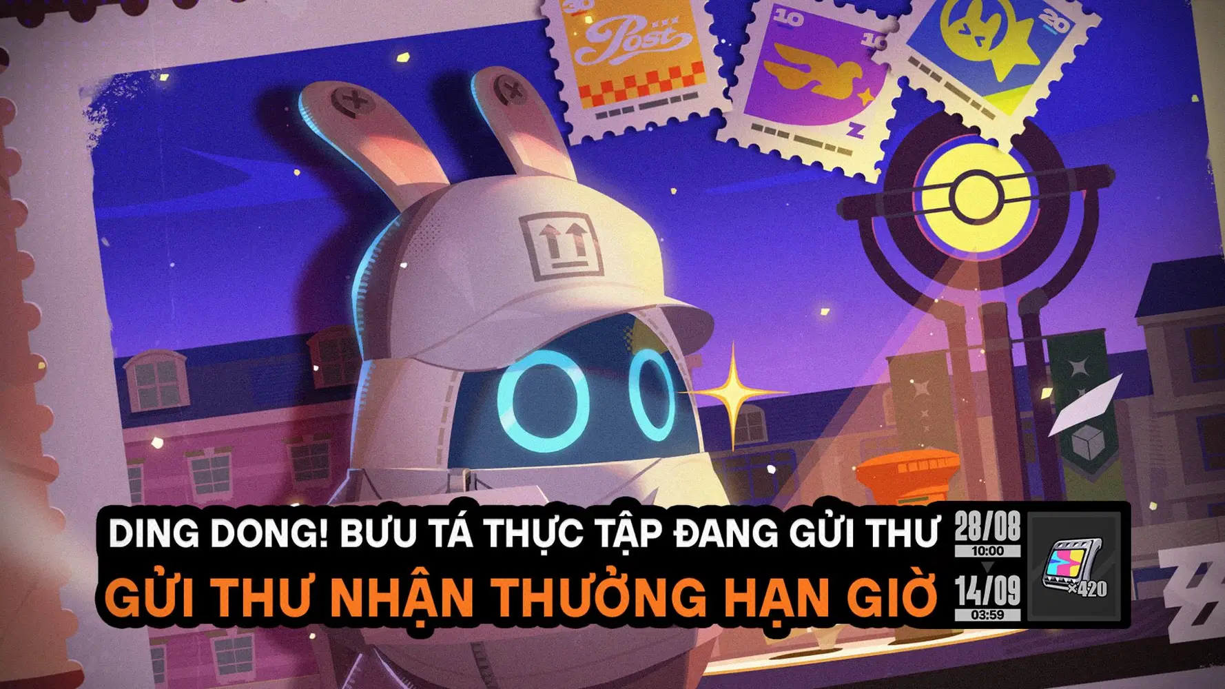 Hướng dẫn sự kiện Ding Dong! Bưu Tá Thực Tập Đang Gửi Thư